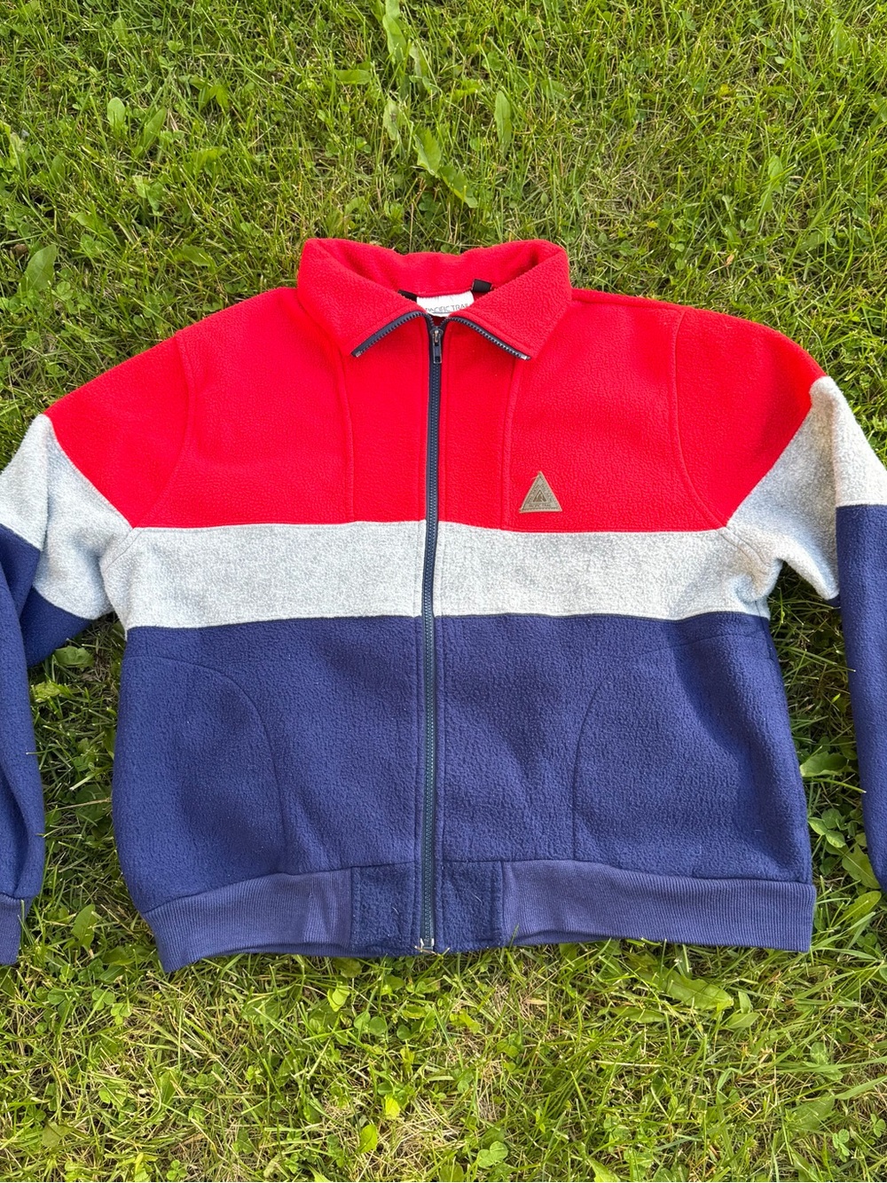 Pacific Trail Red, Gray & Navy Colorblock Fleece Jacket XL